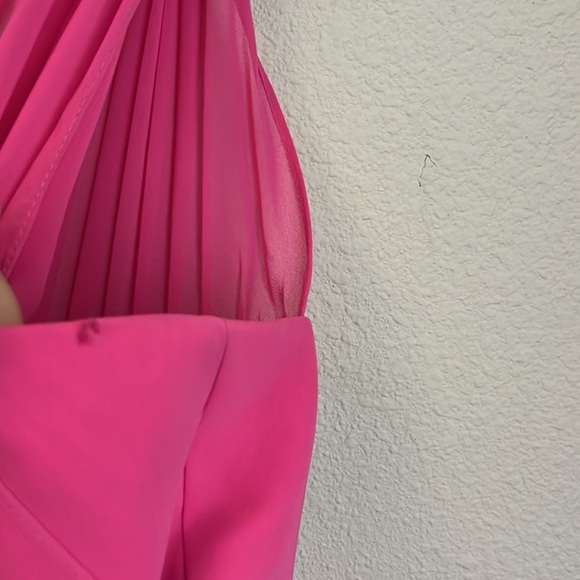 Bright pink one shoulder bridesmaid dress Alfred Angelo size 0 - Picture 6 of 7